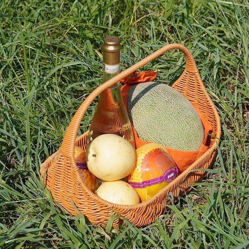 彷藤船式手工提篮礼品编织手提水果篮藤编法式篮子花篮野餐收纳,淘宝优惠券,粉丝福利购,淘宝优惠卷