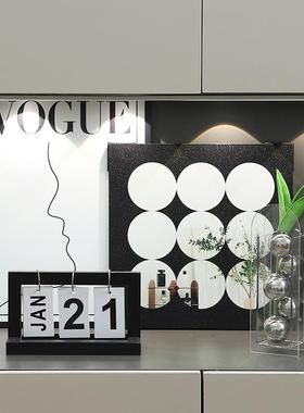 现代简约客厅电视餐柜装饰品摆件高级感小众入户玄关鞋柜装饰画