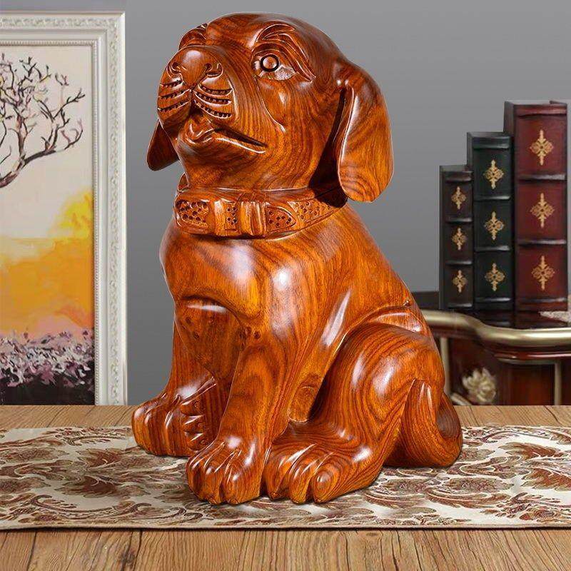花梨实木质生肖狗桌面小狗摆件黑檀红木工艺装饰品生日礼物男,淘宝优惠券,粉丝福利购,淘宝优惠卷