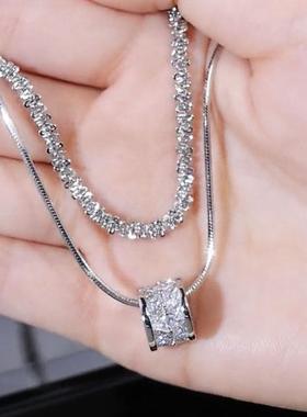 小众设计叠戴双层转运珠吊坠项炼2025年新款爆款女个性嘻哈毛衣炼