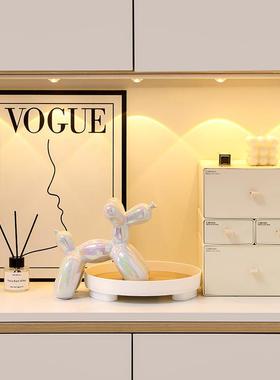 钥匙收纳玄关摆件鞋柜抽屉收纳盒装饰桌面小杂物饰品整理盒奶油风