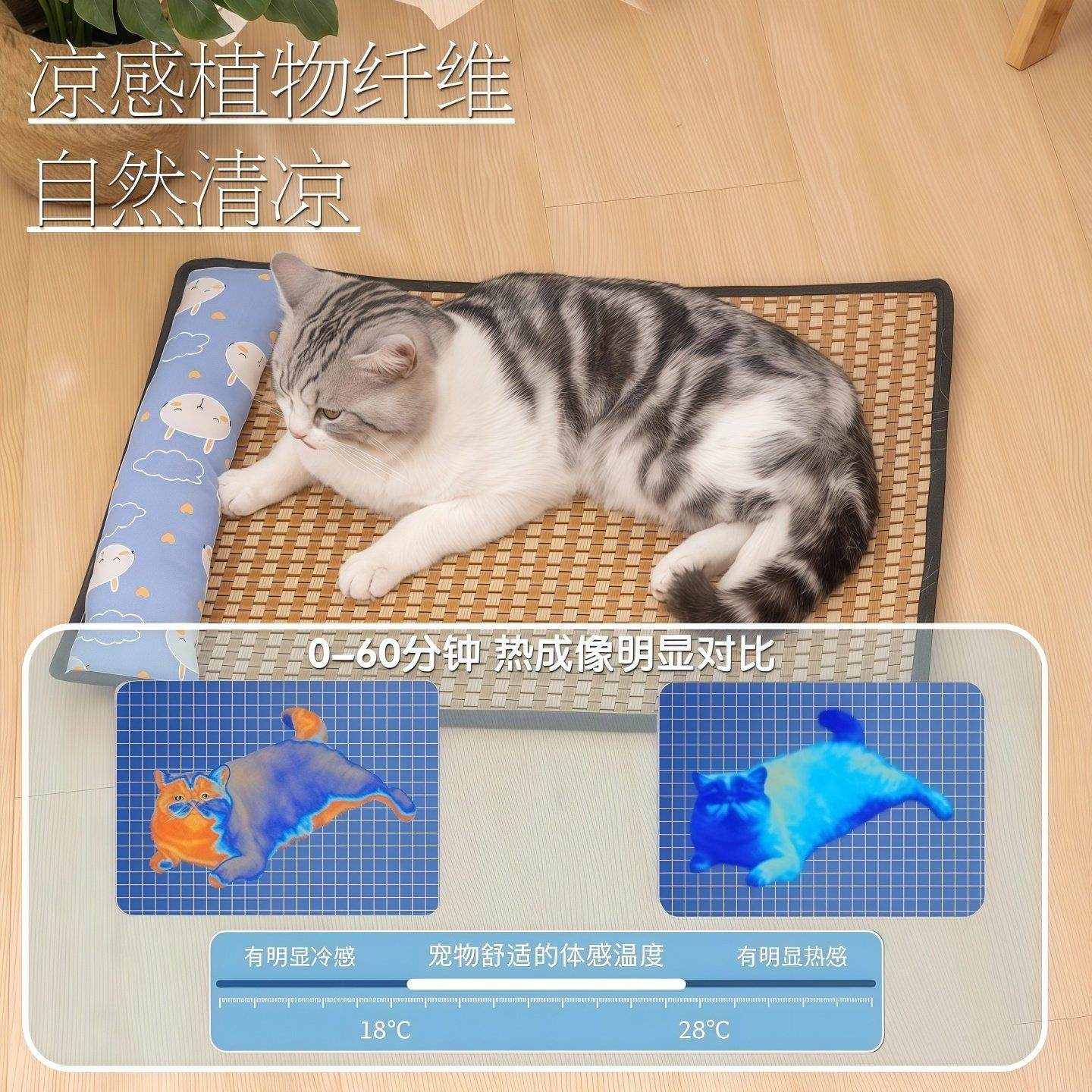 宠物凉席下巴垫子猫窝狗窝夏季猫咪狗狗枕头睡觉用冰垫不粘毛透气,淘宝优惠券,粉丝福利购,淘宝优惠卷