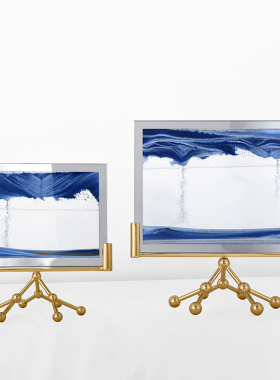 现代创意流沙画沙漏解压摆件办公室桌书房客厅酒柜装饰品乔迁礼品