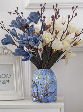 梵高杏花树花瓶陶瓷田园风现代复古餐厅客厅家居装饰摆件骨瓷礼品