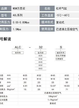 气动小型杠杆气缸ALC25/32/40/50/63模具夹具压紧木工机械气缸
