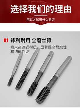 进口粉末左牙镀钴挤压丝锥不锈钢用美制反牙丝攻M1m2345M6-810m12
