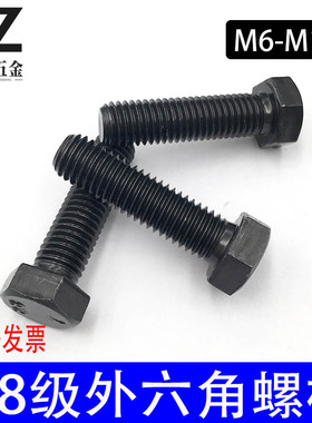 包邮8.8级外六角螺栓高强度加硬发黑六角螺丝M6M8M10M12M14