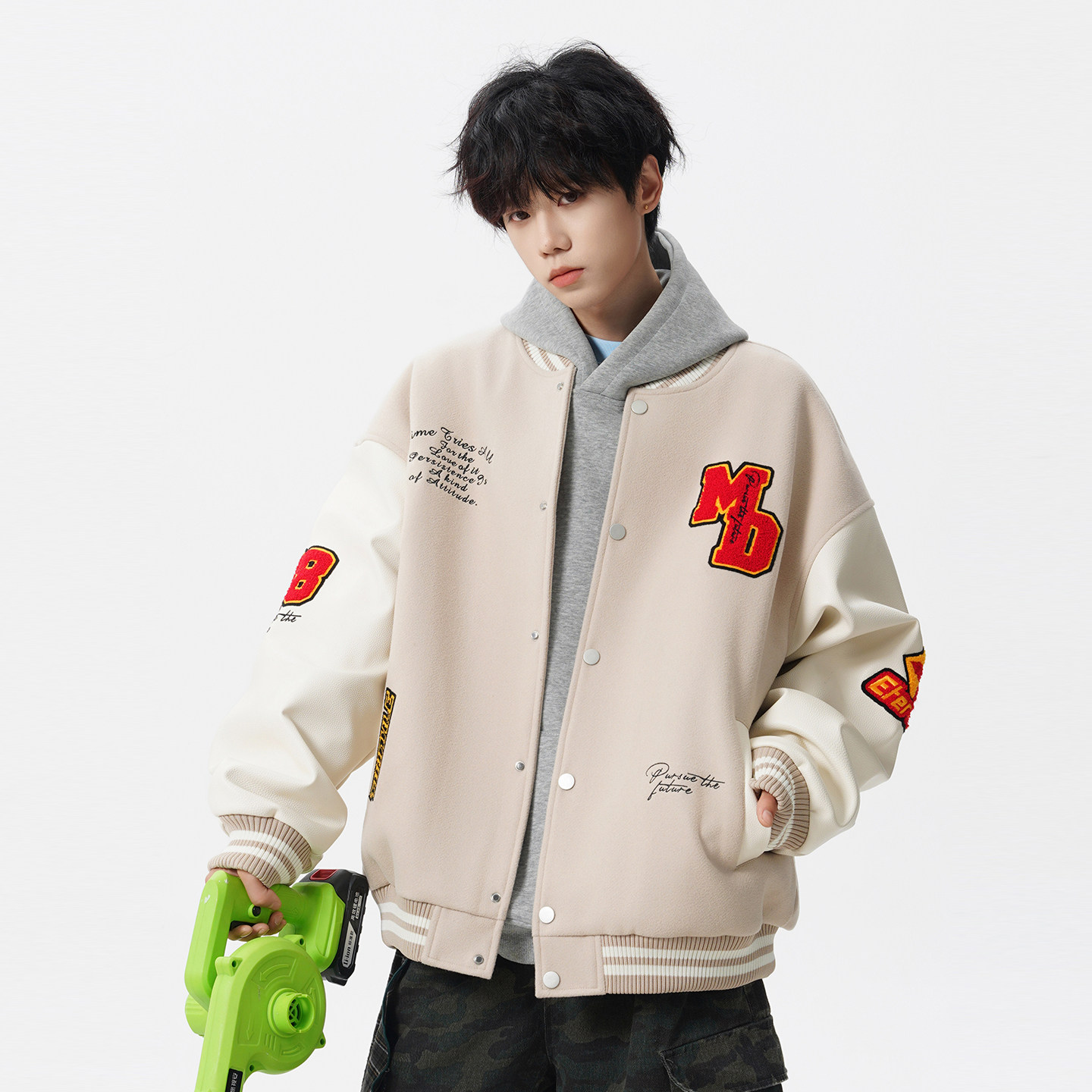 夹克外套男2026新款宽松休闲棒球服美式刺绣圆领上衣男款春秋潮流,淘宝优惠券,粉丝福利购,淘宝优惠卷