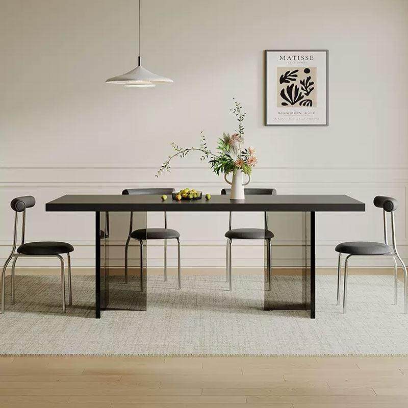 亚克力岩板餐桌纯黑轻奢现代简约网红小户型下挂长方形悬浮桌子,淘宝优惠券,粉丝福利购,淘宝优惠卷