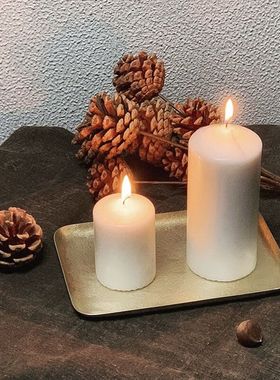 触造 圆角长方黄铜盘 纯手工锻造蜡烛托盘甜点首饰收纳置物