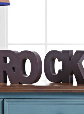 欧式字母摆件客厅玄关柜桌面创意摆设个性木质儿童房间家居装饰品