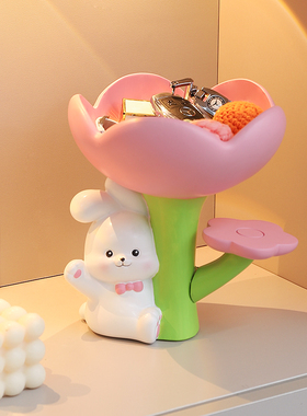 入户玄关钥匙收纳兔子摆件客厅桌面家居装饰品搬家乔迁新居送礼物
