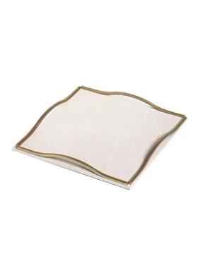 现代中古奶油侘寂风样板房餐桌高档成品花艺托盘酒具组合摆件