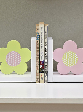 创意可爱花朵书挡摆件书架儿童房卧室家居装饰品桌面书立书房摆放