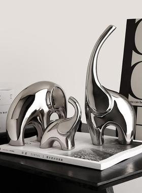 贝汉美简约现代家居摆设轻奢大象工艺品客厅酒柜电视柜装饰品摆件