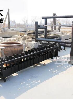 怀旧复古手摇龙骨水车老式水车老旧灌溉脚踩水车老农具民俗老物件