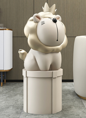 轻奢狮子大d型落地摆件客厅玄关电视柜旁收纳盒装饰品乔迁新居礼