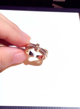 装饰戒指b女 玫瑰金日韩个性打结款夸张学生食指指环潮人开口戒子