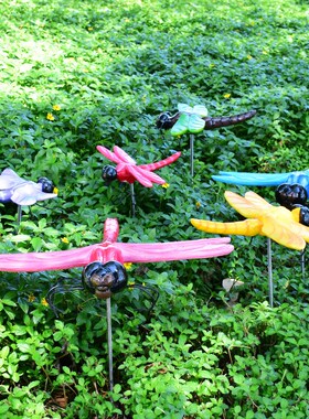 别墅院子景观仿真动物树脂蜻蜓假山造景庭院花园摆件户外园林装饰