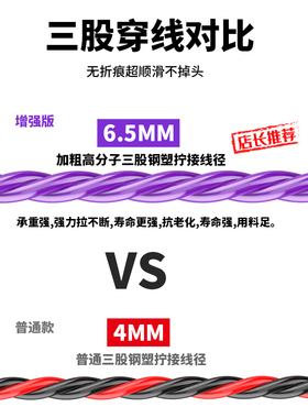 电工专用穿线神器加粗三股塑钢电线引线串线器网线暗线穿管拉线器
