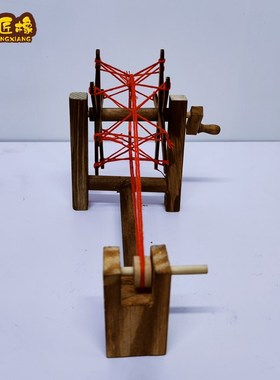 网红乡村中式复古纺车水车爆米花机桌面摆件五谷丰登办公室家用