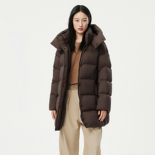 坦博尔妈妈款羽绒服女士中长款2025年新款加厚大码面包服冬装外套 - 图0