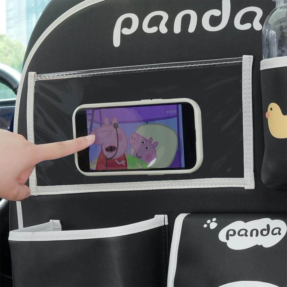汽车防踢垫后排可爱熊猫后座椅背收纳袋车内儿童防磨垫防脏保护垫,淘宝优惠券,粉丝福利购,淘宝优惠卷