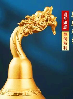 铜葫芦摆件龙头铜葫芦黄铜开 盖开 口葫芦办公室家居招财摆件工艺