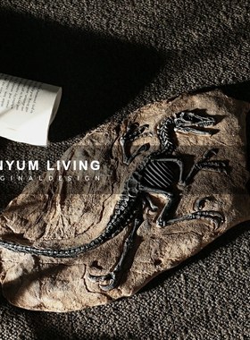 售楼处样板间复古侏罗纪恐龙化石工E艺品摆件家居书房玄关客厅装