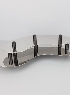 现简约创意不锈钢托盘摆件客厅样板房餐桌茶几玄关轻奢家居饰品