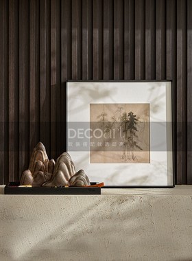 邸高家居样板间新中式玄关台装饰摆画青苔藓微景观装饰纸巾盒摆件