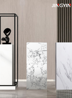 大理石雕塑底座样板房玄关艺术品展示落地摆台门店橱窗基座摆件