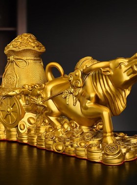 纯铜牛摆件十二生肖牛招s财牛华尔街牛旺市牛家居装饰开业礼品铜