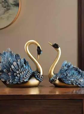 现代轻奢天鹅摆件家居饰品客厅电视柜工艺礼品摆饰摆设玄关酒柜装