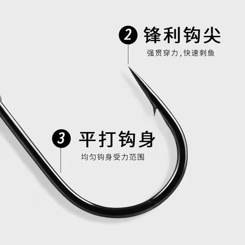 BKK圆形路亚铅头钩9050防挂底两倍加强版假饵软虫鳜鱼鲈鱼钓鱼钩 - 图1