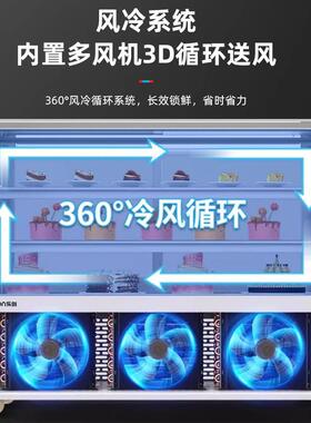 商用蛋糕柜落地冷藏柜玻璃弧形风冷水果小型保鲜柜蛋糕展示柜加工