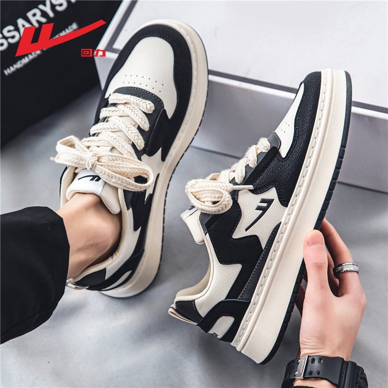 回力男鞋2025秋季新款高级感潮牌百搭黑白熊猫板鞋男士运动休闲鞋,淘宝优惠券,粉丝福利购,淘宝优惠卷