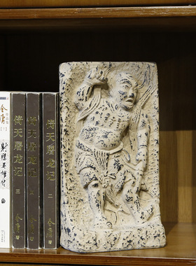 石雕书夹古典博古架书房学生靠书立书架教师书档家居装饰品摆件