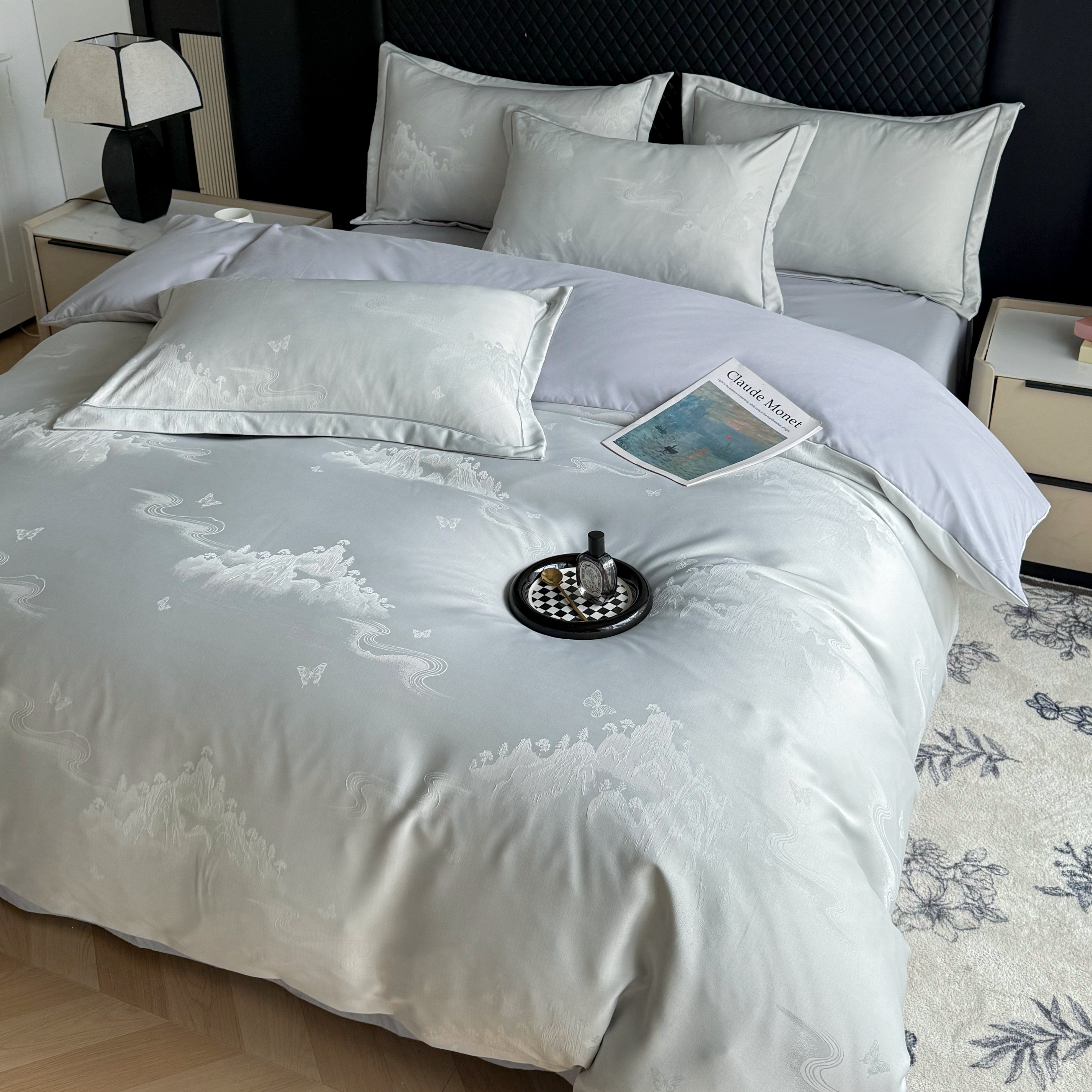 HD金丝银线四件套新款奢华宋锦缎大提花床上用品温暖柔好睡眠