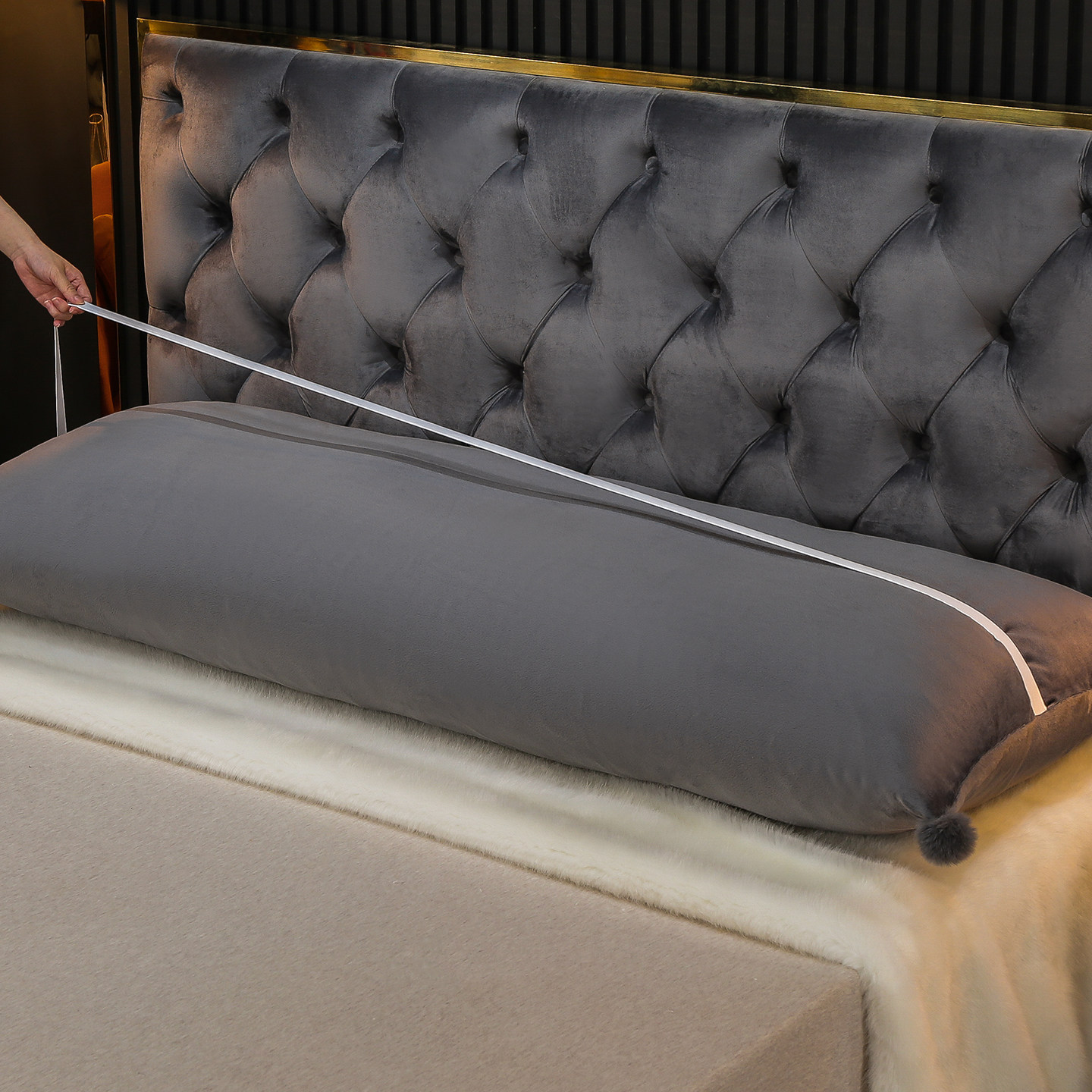 静奢风床头靠枕卧室床上靠垫双人榻榻米靠背长条飘窗软包可拆洗,淘宝优惠券,粉丝福利购,淘宝优惠卷