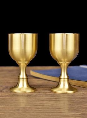 采购产品全铜酒杯，纯铜高脚杯，覆古古董大，中，小酒杯套，工艺