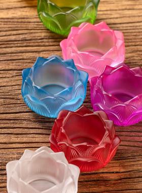 琉璃莲花供水杯家用供佛杯圣水杯菩萨净水杯水贡杯七供水供碗摆件