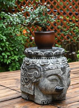 室内户外小院大门口装饰摆饰中式庭院人造石鼓门墩坐墩彷石凳底座