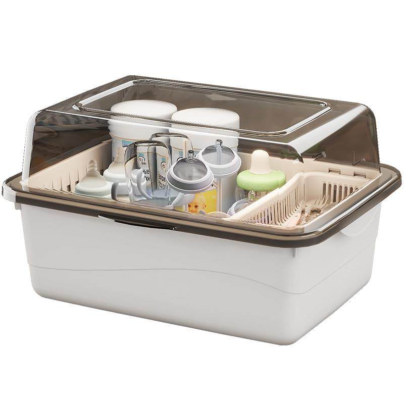 防尘带盖奶瓶收纳箱宝宝餐具沥水架新生儿辅食奶粉收纳盒婴儿用品,淘宝优惠券,粉丝福利购,淘宝优惠卷
