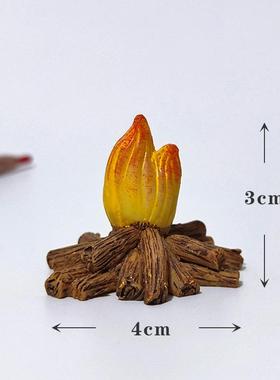 迷你柴火堆篝火小火堆火焰火把微景观盆景造景摆件装饰品diy沙盘
