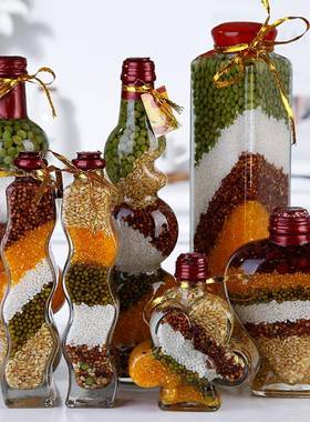 五谷丰登杂粮玻璃装饰品摆设创意酒柜摆件家居饰品餐厅工艺品摆饰