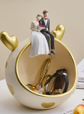 入户玄关钥匙收纳摆件结婚订婚礼物送新人新娘闺蜜高级实用装饰品