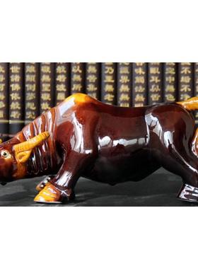 牛陶瓷牛黄牛水牛生肖牛摆件工艺品礼品家居卫生间补角摆件