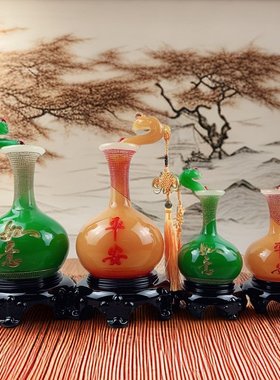 家居装饰品平安如意花瓶摆件酒柜电视柜玄关招财客厅摆设乔迁礼品