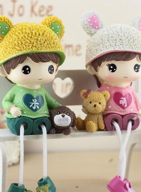 中秋国庆节礼物网红家居桌面小摆件客厅酒柜房间装饰呆萌吊脚娃娃